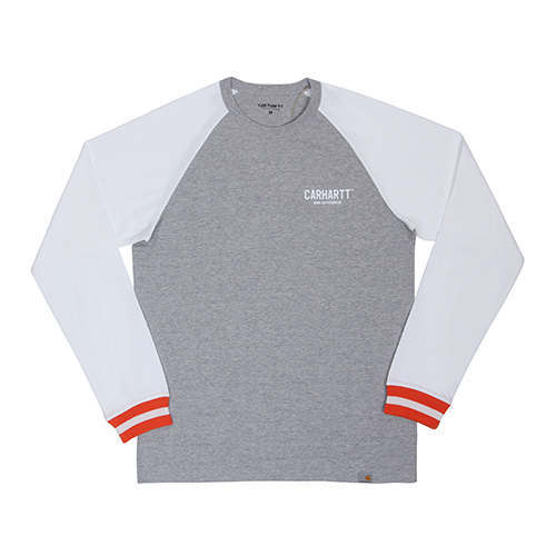 (I018683)WIP LS RILEY T-SHIRT-GREY HEATHER/WHT