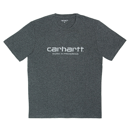 (I017144)WIP S/S SCRIPT T-SHIRT-DARK GREY HEATHER