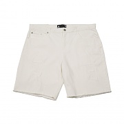 DAMAGED DENIM SHORT PANTS_WHITE
