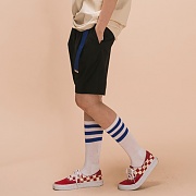 TUCK SHORT WIDE SLACKS_BLACK