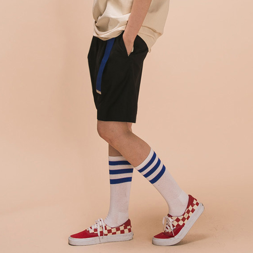 TUCK SHORT WIDE SLACKS_BLACK