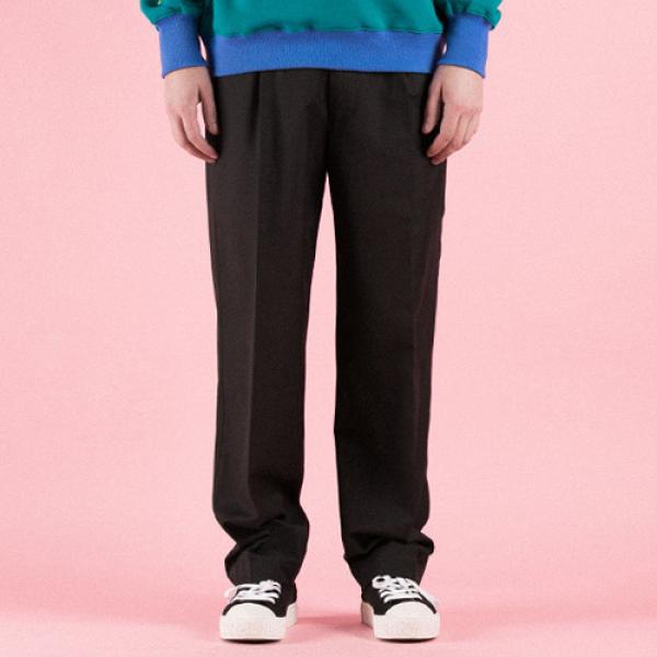 COLOR DIVIDIED WIDE SLACKS_BLACK