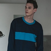 DIVIDED LOOSE T-SHIRT_NAVY