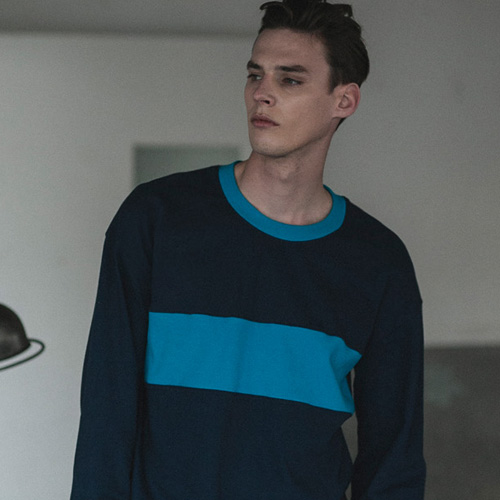 DIVIDED LOOSE T-SHIRT_NAVY
