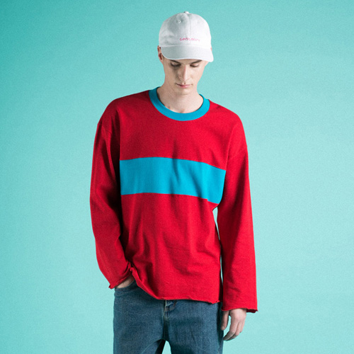 DIVIDED LOOSE T-SHIRT_RED