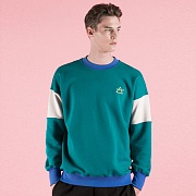 80S RETRO CREW NECK_BLUE GREEN
