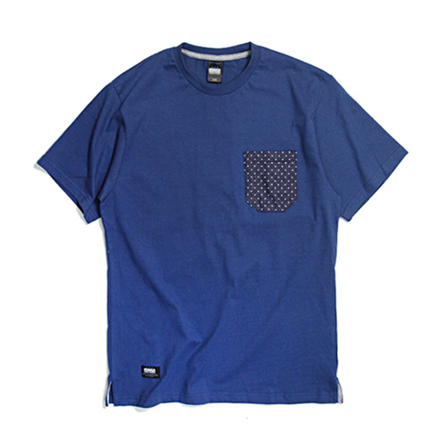 [FRIZM WORKS] DOT POCKET TEE-MARINE BLUE