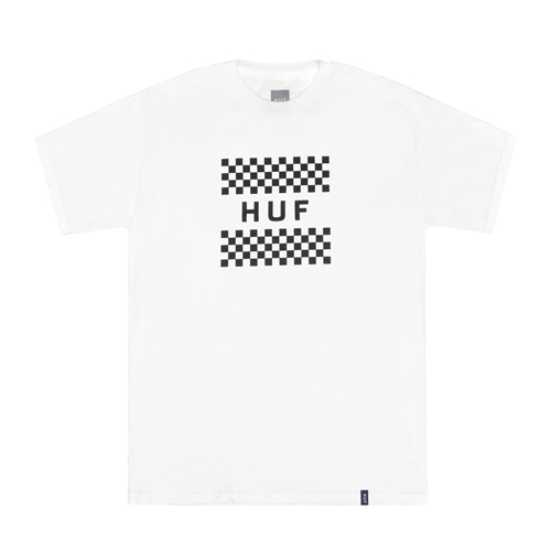 CHECKERBOARD BOX LOGO TEE-WHT