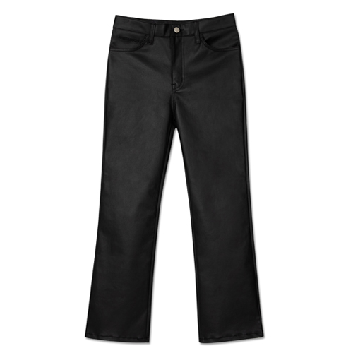 WOMAN SEMI BOOTS CUT COATING PANTS-BLACK