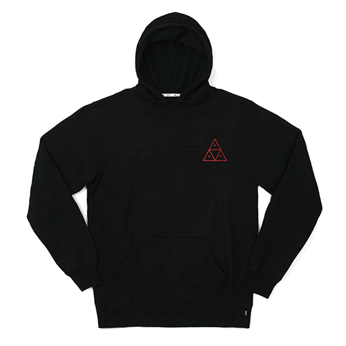 TRIPLE TRIANGLE PULLOVER FLEECE-BLK(print-red)