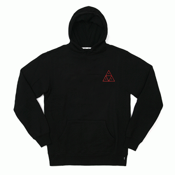 TRIPLE TRIANGLE PULLOVER FLEECE-BLK(print-red)