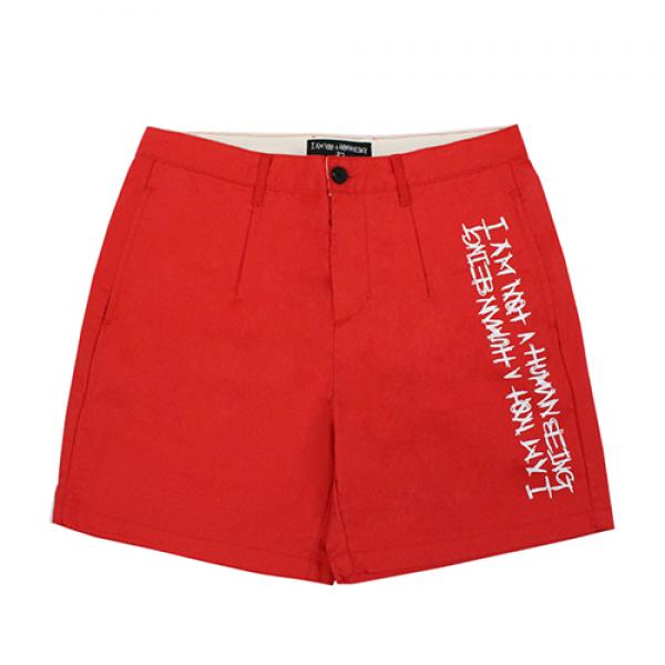 BASIC LOGO CHINO SHORTS-RED