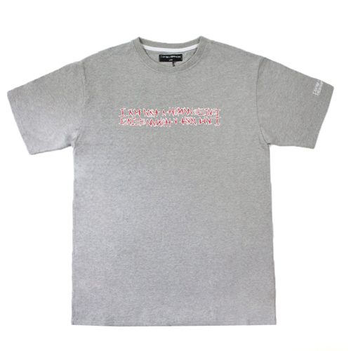 RED BASIC LOGO T-SHIRT-GREY