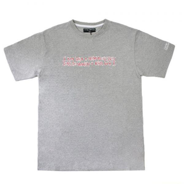 RED BASIC LOGO T-SHIRT-GREY