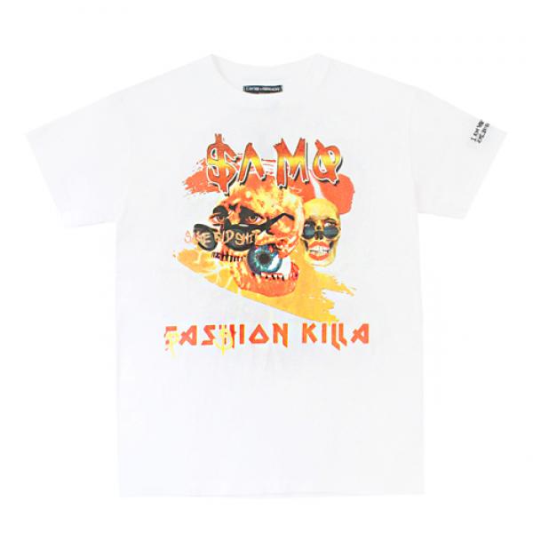 SKULL PFASSHION KILLA T-SHIRT-WHITE