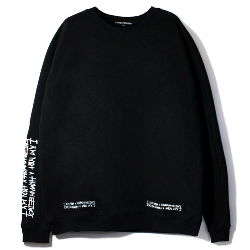 PATCHED BASIC LOGO CREWNECK-BLACK