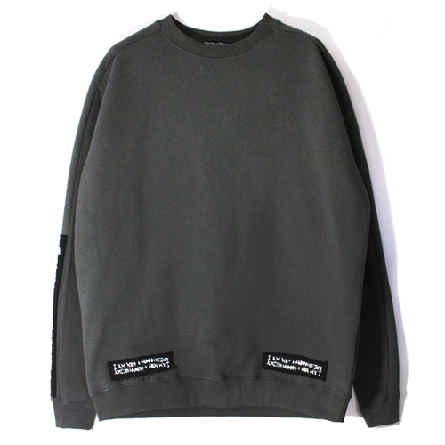 PATCHED BASIC LOGO CREWNECK-CHARCOAL