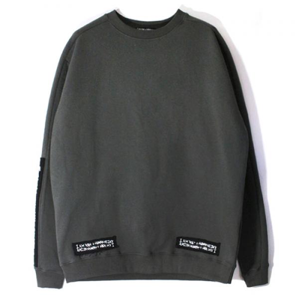 PATCHED BASIC LOGO CREWNECK-CHARCOAL