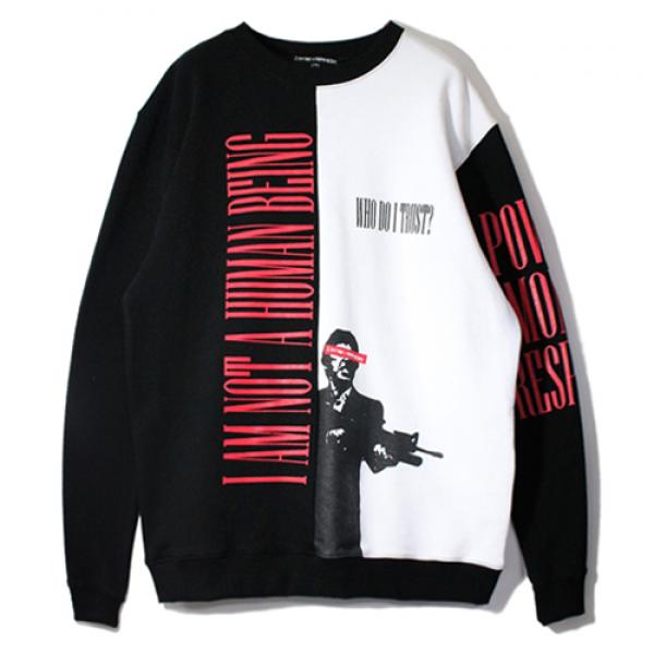 WHO DO I TRUST CREWNECK - BLACK/WHITE