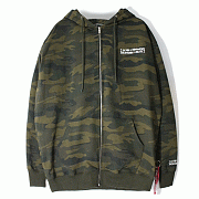 BASIC LOGO ZIP UP HOODIE-CAMO
