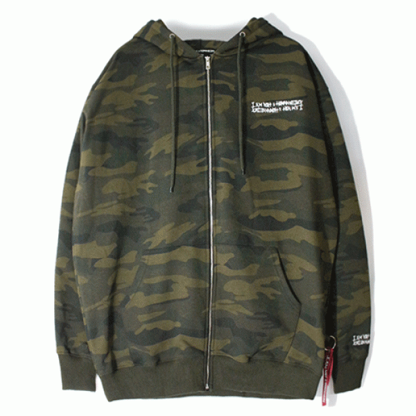 BASIC LOGO ZIP UP HOODIE-CAMO