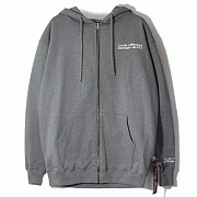 BASIC LOGO ZIP UP HOODIE-GREY