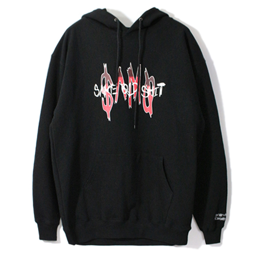 SAMO LOGO HOODIE - BLACK