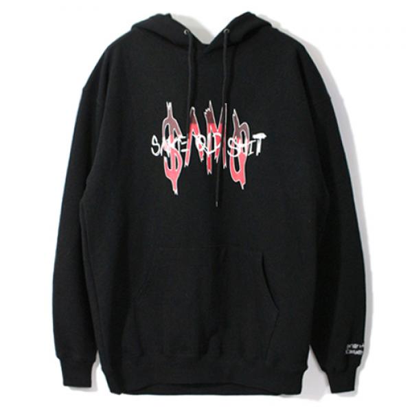 SAMO LOGO HOODIE - BLACK
