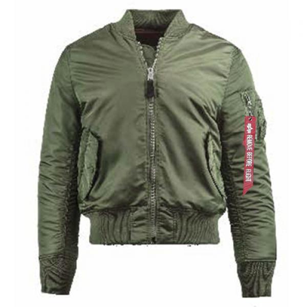 SLIM FIT MA-1 FLIGHT JACKET-SAGE*