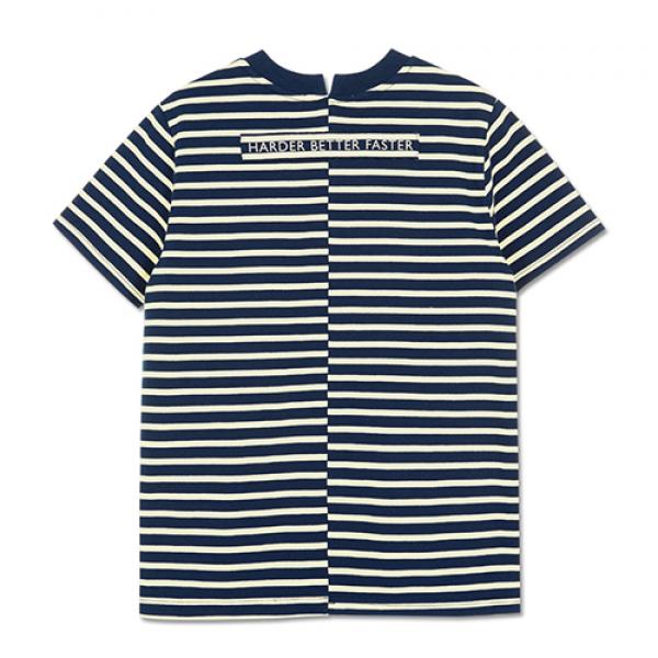 WOMAN UNBALANCE PATCH T-SHIRT-NAVY