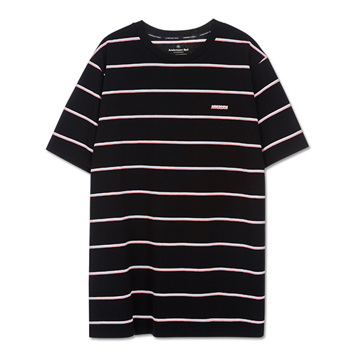 UNISEX STRIPE SKATEBOARDER T-SHIRT-BLACK