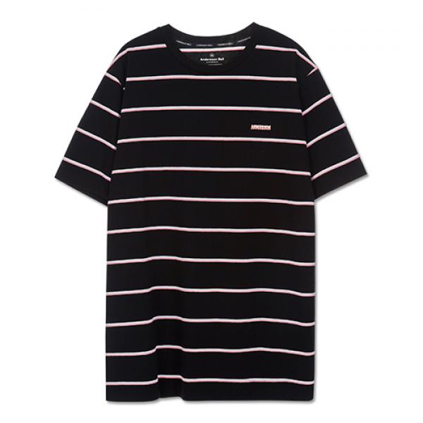 UNISEX STRIPE SKATEBOARDER T-SHIRT-BLACK