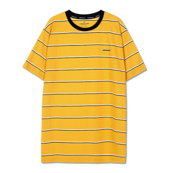 UNISEX STRIPE SKATEBOARDER T-SHIRT-YELLOW