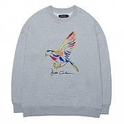 BIRD EMBROIDERED SWEATSHIRT-GREY