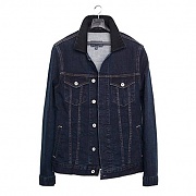 [MODIFIED] M#0433 BLACK COLLAR DENIM JACKET