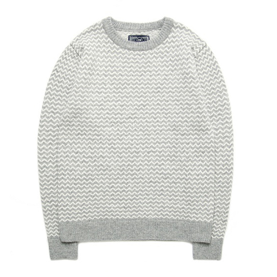 [MODIFIED] M0461 ZIGZAG WOLL KNIT SWEATER GREY