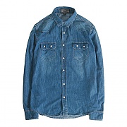 [MODIFIED] M#0228 WESTERN DENIM SHIRT-DARK DENIM