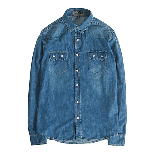 [MODIFIED] M#0228 WESTERN DENIM SHIRT-DARK DENIM