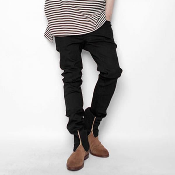 DOUBLE STITCH PANTS BLACK(ZIP VER) NEW SLIM FIT