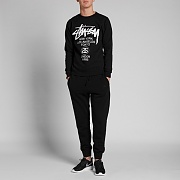 TONAL STOCK FLEECE PANT-BLACK