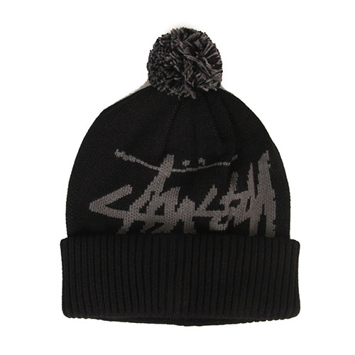 BIG STOCK POM BEANIE-BLK
