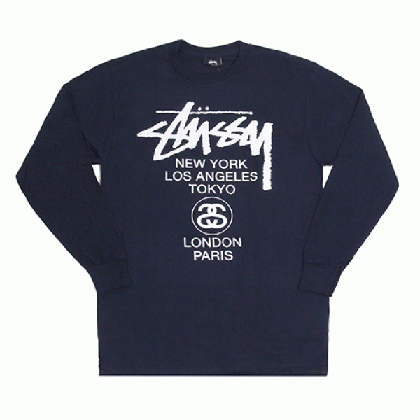 WORLD TOUR L/SL TEE-NAVY