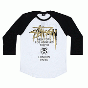 WT DRIP RAGLAN - WHITE/BLACK