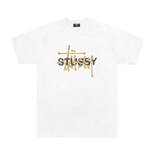 DOUBLE STUSSY TEE-WHT