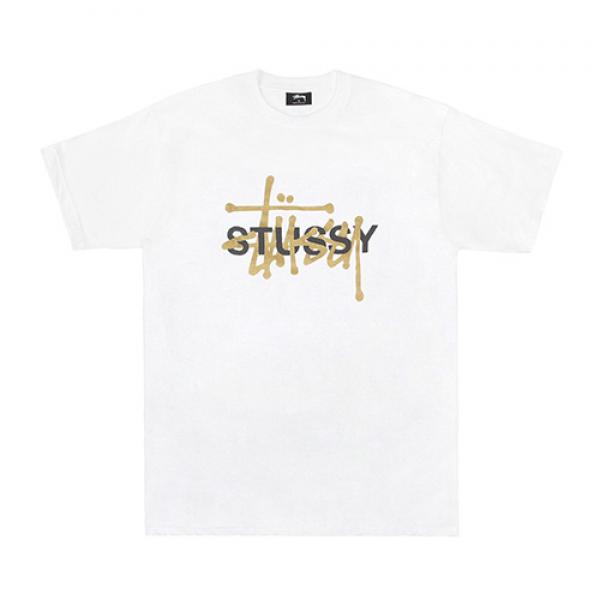 DOUBLE STUSSY TEE-WHT
