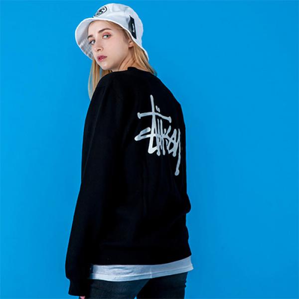 BASIC LOGO CREW-BLK (yel)