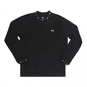 DIAMOND COLLAR L/SL CREW-BLACK