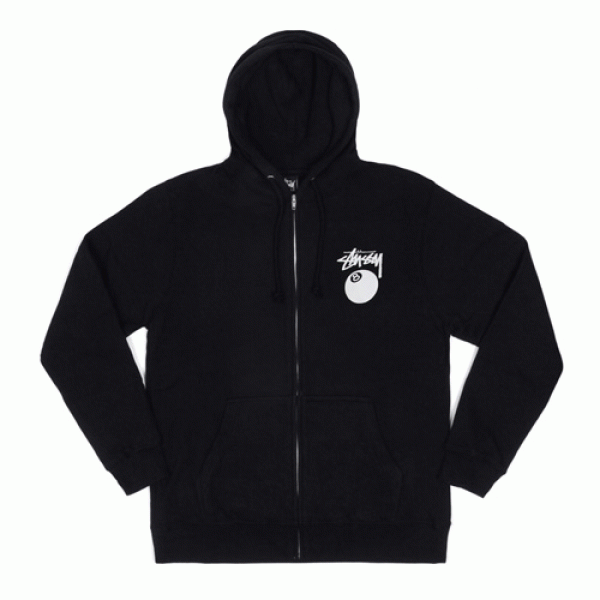 8 BALL ZIP HOOD-BLK