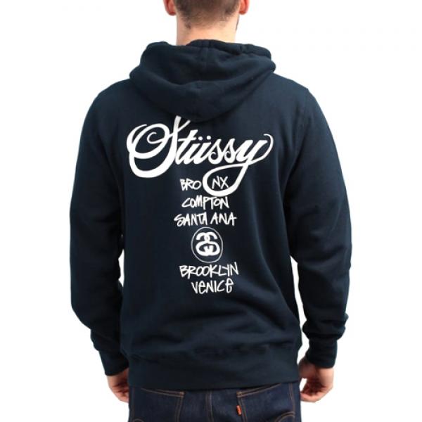 WORLD TOUR ZIP-UP HOOD-NVY