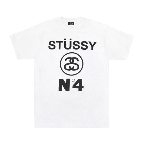 STUSSY NO.4 TEE-WHT